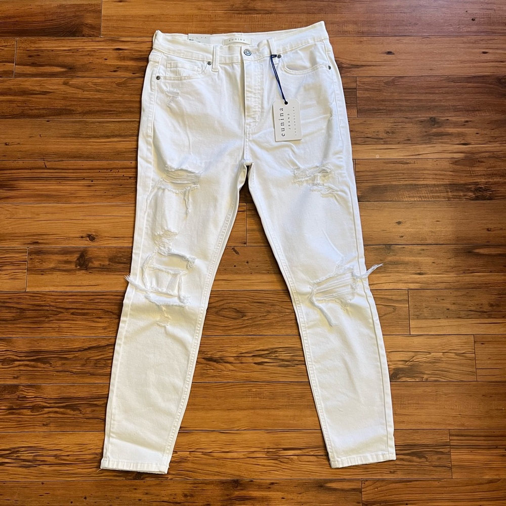 Eunina white distressed jeans